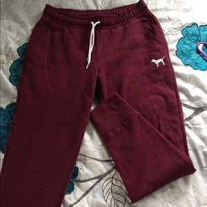 VS PINK Medium joggers. Maroon